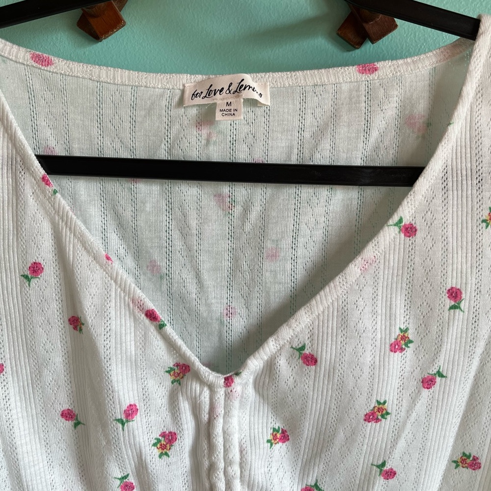 🆕 For Love & Lemons x Victoria’s Secret Blossom Pointelle Top - Picture 9 of 9